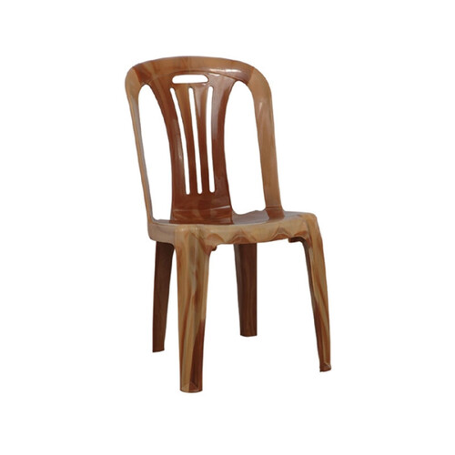 Plastic Chair W/O Arm (Stick) - Sandal Wood