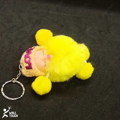 New Born Toddler Cute Mini Doll Key Ring, Extra Cute Extra Soft Adorable Best For Gift Hanging On Bag Or Purse, Color: Yellow, 2 image