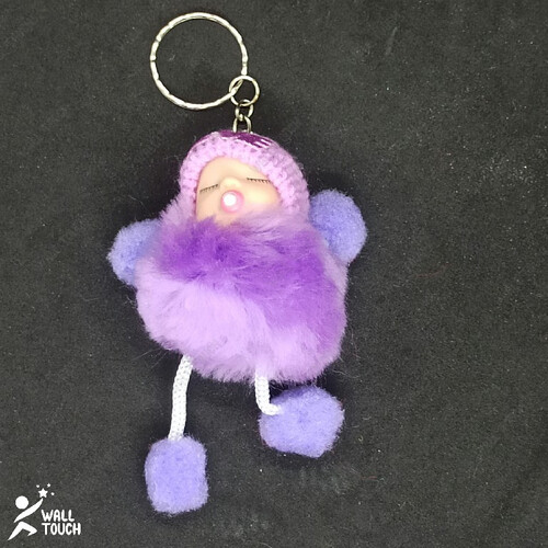 New Born Toddler Cute Mini Doll Key Ring, Extra Cute Extra Soft Adorable Best For Gift Hanging On Bag Or Purse, Color: Purple, 3 image