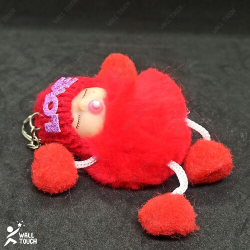 New Born Toddler Cute Mini Doll Key Ring, Extra Cute Extra Soft Adorable Best For Gift Hanging On Bag Or Purse, Color: Red, 3 image