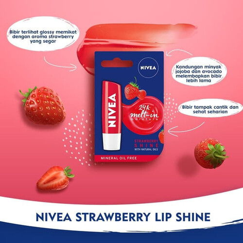 Nivea Lip Care Fruity Shine Strawberry 4.8g, 2 image