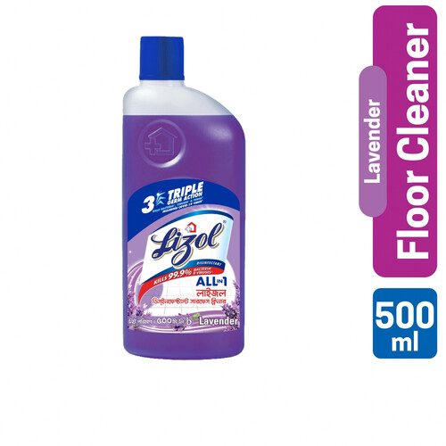 Lizol Disinfectant Floor & Surface Cleaner 500ml Lavender, Kills 99.9% Germs
