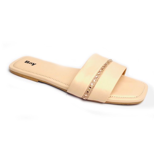 Bay Ladies Open Flats Yellow Beige Gold Shoes Kablewala Bangladesh