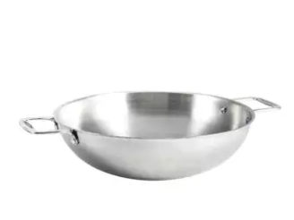 Stainless Steel 3 Layer Wok with Glass Lid and SS Handle - 30cm - Silver, 4 image