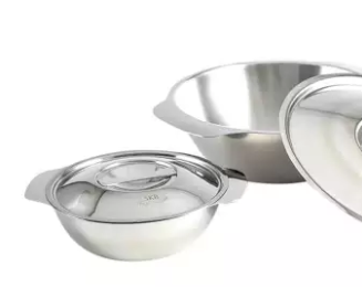 Stainless Steel Soup Bowl with SS Lid - 22cm - Silver, 5 image