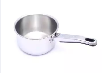 Stainless Steel Induction Sauce Pot with SS Lid and Long Handle - 16cm - Silver, 2 image