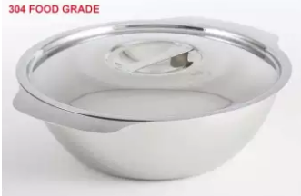 Stainless Steel Soup Bowl with SS Lid - 12cm - Silver