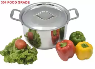 Stainless Steel Queen Sauce Pot with SS Lid and Handle - 18cm - Silver