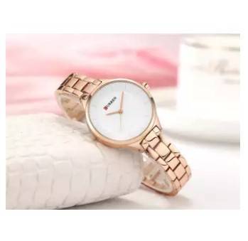 CURREN 9015 RoseGold Stainless Steel Watch For Women - White & RoseGold, 4 image