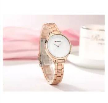 CURREN 9015 RoseGold Stainless Steel Watch For Women - White & RoseGold, 3 image
