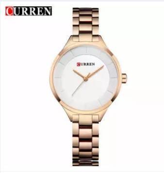CURREN 9015 RoseGold Stainless Steel Watch For Women - White & RoseGold, 2 image