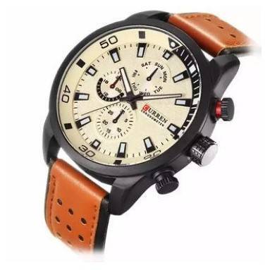 CURREN 8250 Casual Wrist Watch Analog Military Sports Men Watch Leather Strap Quartz Male Clock Relogio Masculino Reloj Hombre, 2 image