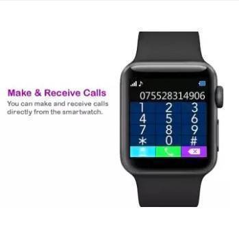 A1 SIM Supported Smart Watch with GPS - Black Smart Watch Mobile Watch, 3 image