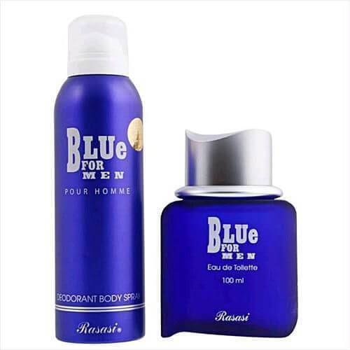 Combo of Blue Eau de Toilette For Men-100ml and Rasasi Blue Deodorant Body Spray For Men-200ml