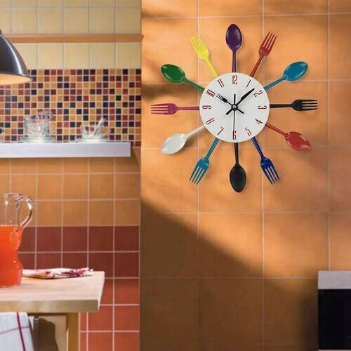 Designer Spoon & Fork Wall Clock, 4 image