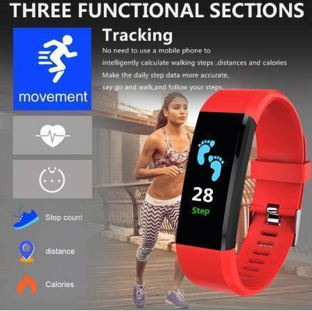 Smart Watch 115 Plus Fitness Tracker Blood Pressure Bluetooth Wristband Bracelet Heart Rate Monitor Smart Band, 3 image
