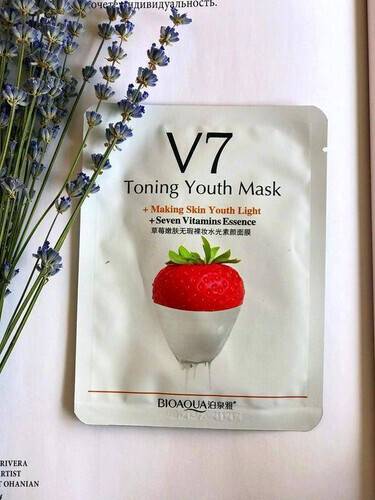 Bioaqua V7 Toning Youth Facial Fruit Mask, 3 image