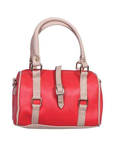 Red PU Leather Hand Bag For Women