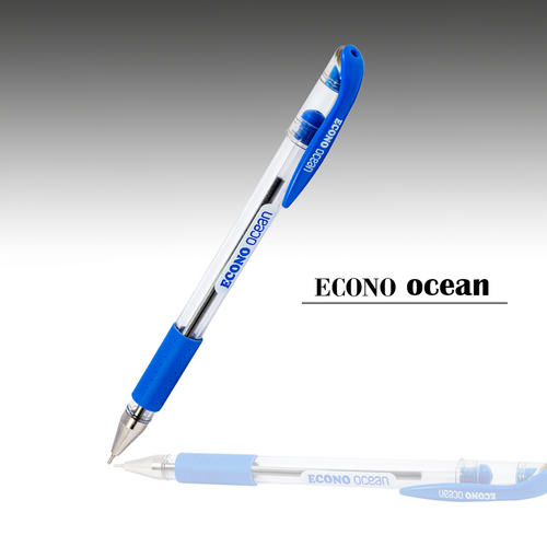 Econo Ocean pen Blue body color- 15 Pcs pens /Quantity - unique Ball point pens - Black ink color - Standard qualities pens with stylish gripper [CLONE], 3 image