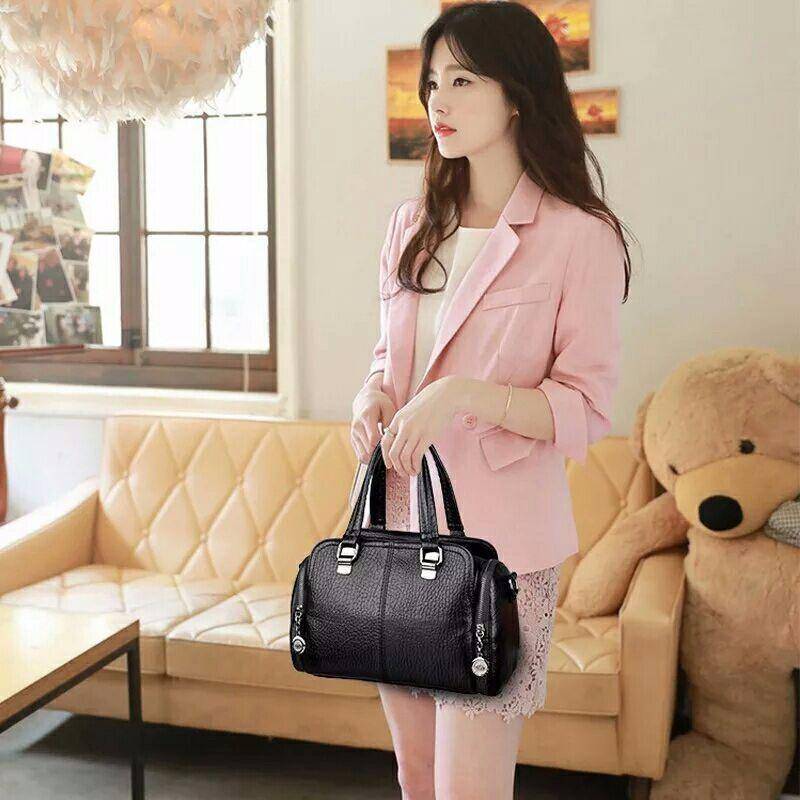 Black PU Leather Hand Bag For Women
