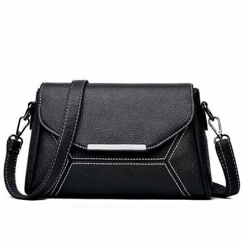 Black PU Leather Hand Bag For Women, 2 image