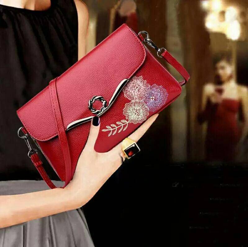 Red PU Leather Hand Bag For Women, 2 image
