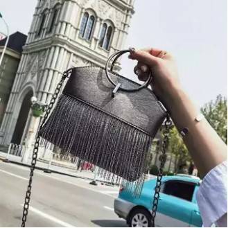 Dim Gray PU Leather Hand Bag For Women