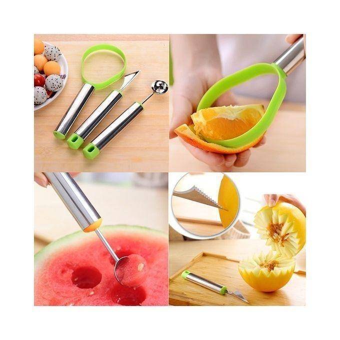 3pcs Fruit Cutter Set - Silver