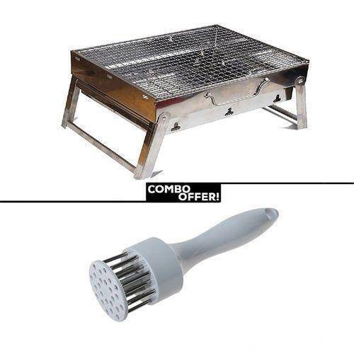 Combo of Barbecue Grill Stand and Meat Tenderizer