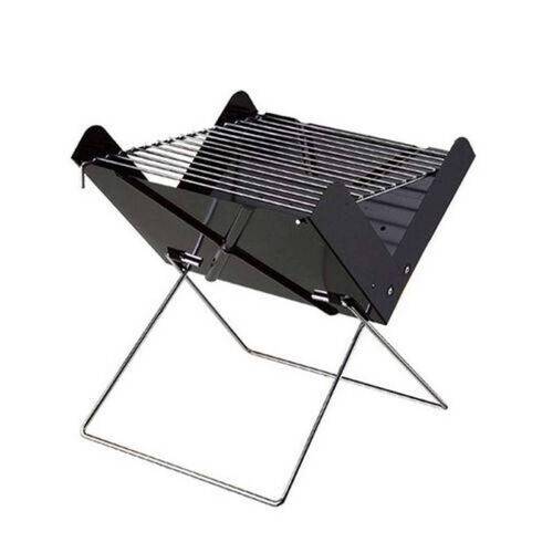 Portable Folding Charcoal BBQ Mini Grill with Carrying Tote - Black
