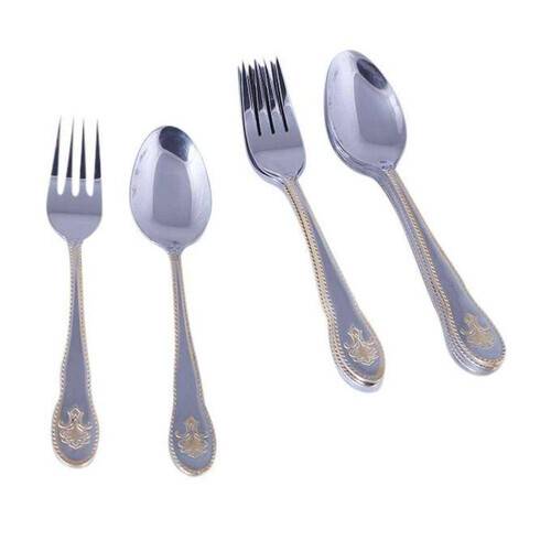 12 Pcs Set Stainless Steel - Silver and Gold