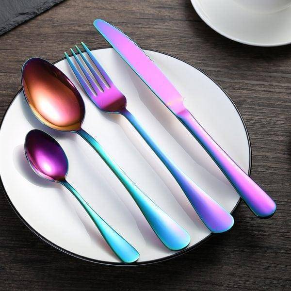 Stainless  Cutlery Tableware Set - Multi Color