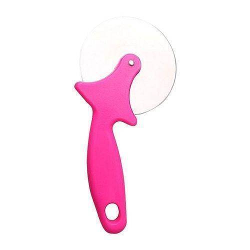 Round Pizza Cutter Wheel with Plastic Blade Grip - Pink