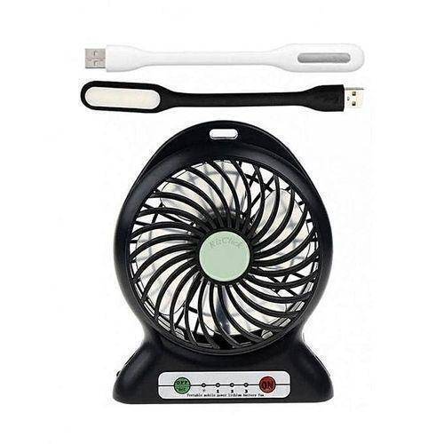 Rechargeable Mini Fan and 2 Piece USB Light