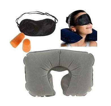 3 In 1, Travel Selection - Neck Pillow with Earplug and Eye Cover