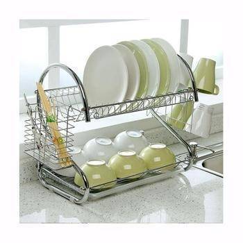 2 Tiers Kitchen Dish Cup Drying Rack