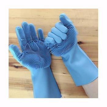 Silicone Dish-Washing Gloves-Blue