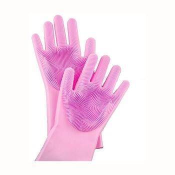 Silicone Dish-Washing Gloves-Pink