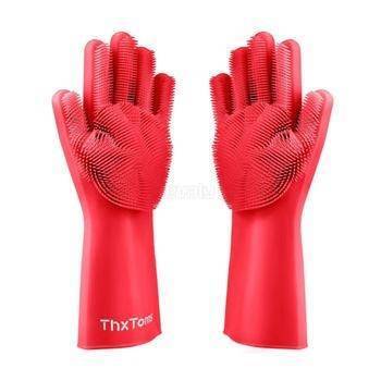 Silicone Dish-Washing Gloves-Red