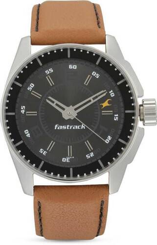 Fastrack 3099sl06 leather shop analog men s watch
