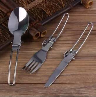 Stainless Steel Portable Picnic Folding Cutlery Set