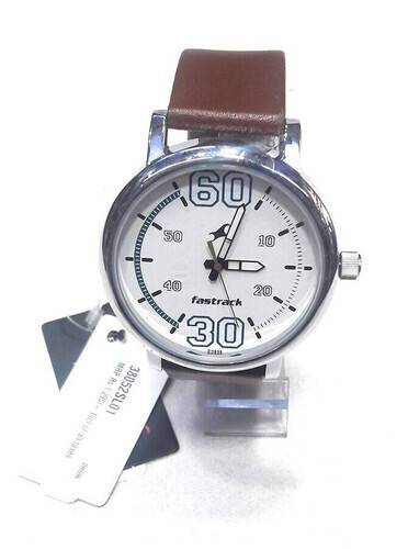 Fastrack Fundamentals White Dial Leather Strap Watch, 2 image