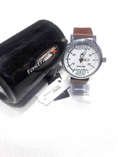 Fastrack Fundamentals White Dial Leather Strap Watch, 3 image