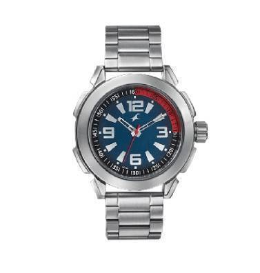 Fastrack Blue Dial Silver Stainless Steel Strap Watch