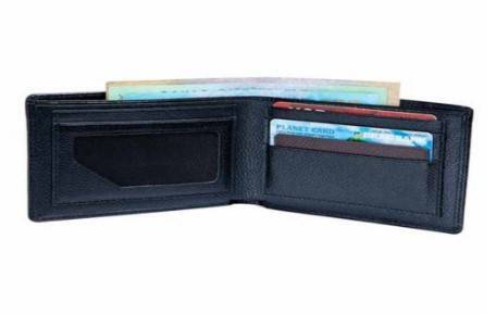 Black Leather Wallet For Men, 3 image
