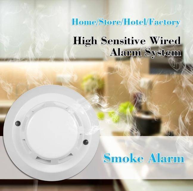 Wired Photoelectric Smoke Detector High Sensitive Smoke Alarm Sensor