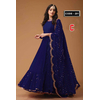 Unstiched Blue Georgette Gown For Women