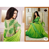 Unstiched Green Georgette Gown For Women