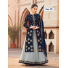 Unstiched Blue & Ash Georgette Gown For Women