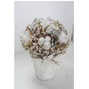 Xmas Organda Flowers In S/F Planter W/Glitter (PP02/S) 9X9X11CM H